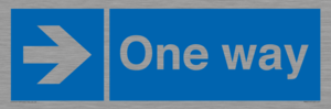 One way with right directional arrow
